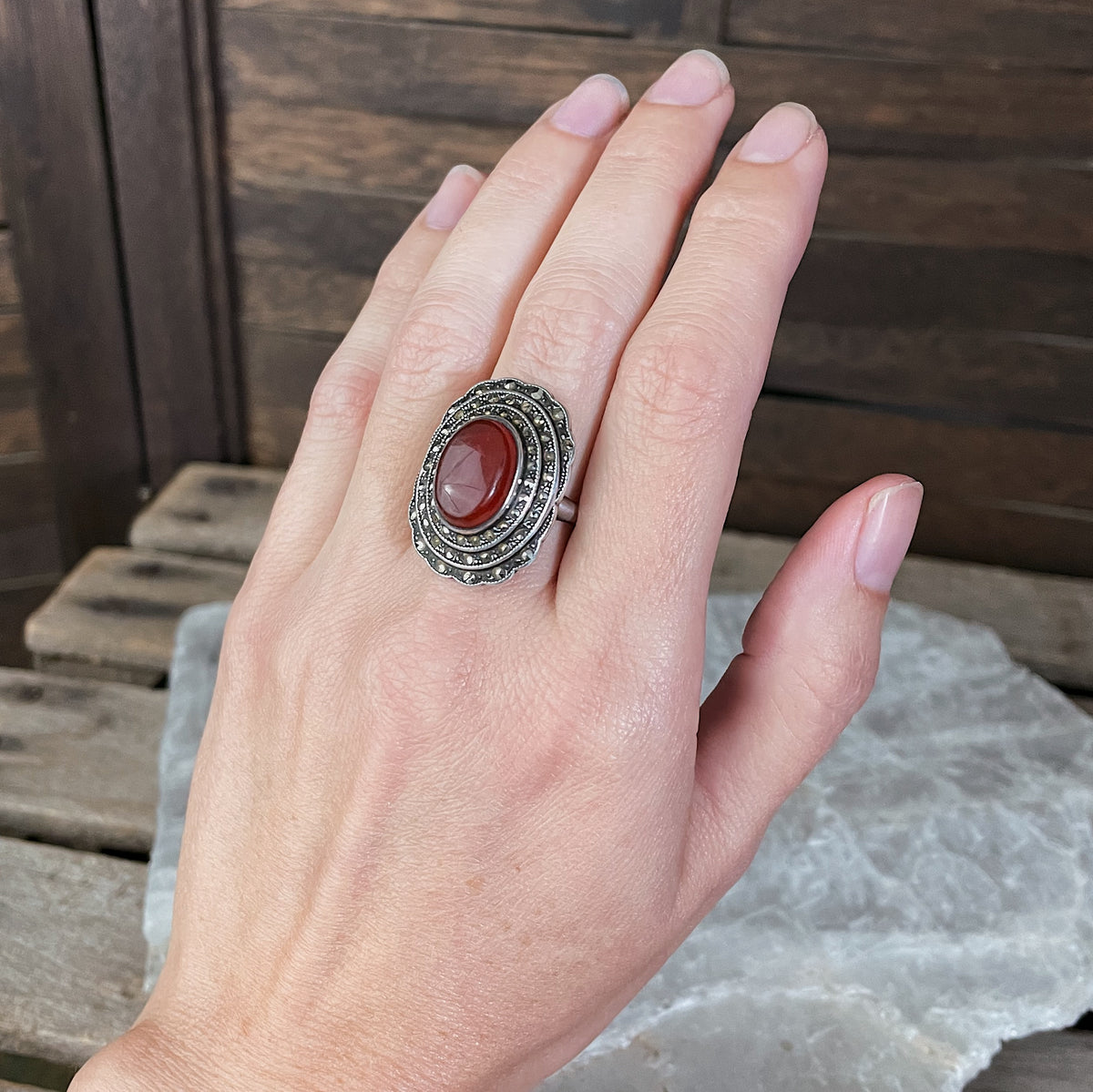 Carnelian Silver Ring