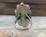 Sterling Navajo Inlay Ring, Size 4