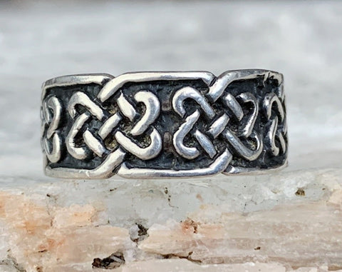 Sterling Celtic Knot Band Ring, Size 6