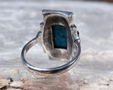 Art Deco Style Turquoise & Marcasite Ring, Size 6.75
