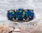 Edwardian Style Lab Opal Ring, Size 5.75