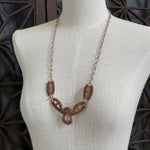 Sterling Red Coral Needlepoint Necklace with Handmade Chain