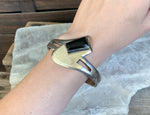 Taxco Sterling Onyx Modernist Bracelet