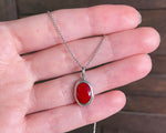 Small Red Pendant Necklace
