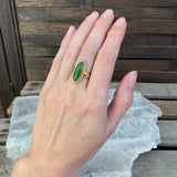 Vermeil Nephrite Jade Ring, Size 5