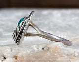 Southwestern Sterling Turquoise Ring, Size 5.5