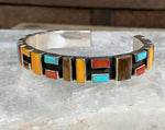 Sterling Mexican Mixed Stone Cuff