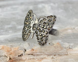 Sterling Marcasite Butterfly Ring, Size 6