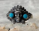 Sterling Turquoise Chief Ring by Maisel’s, Size 7.5