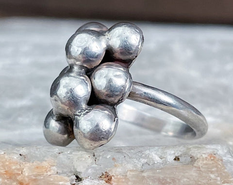 Sterling Stacked Orb Ring, Size 6.5