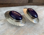 Sterling Purple Sugilite Concho Earrings