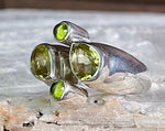 Lemon Quartz & Verdilite Ring, Size 7 adjustable