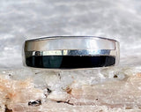 Onyx & Mother of Pearl Inlay Ring, Size 5.5
