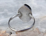Sterling Jet Marquise Inlay Ring, Size 5.5