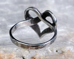 Sterling Marcasite Heart Ring, Size 5.5