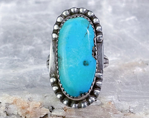 Zuni Turquoise Ring by Phillip Iule, Size 7