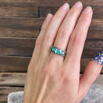Chip Inlay Band Ring, Size 7.5