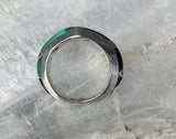 Sterling Zuni Turquoise & Jet Inlay Ring, Size 8.5