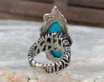 Sterling Brutalist Turquoise Ring, Size 5