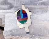 Sterling Faux Stone Inlay Pendant