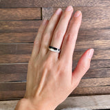 Onyx & Mother of Pearl Inlay Ring, Size 5.5