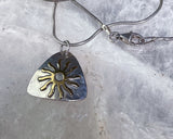 Bronze & Sterling Sun Necklace by Phyllis Lang