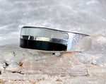Onyx & Mother of Pearl Inlay Ring, Size 5.5