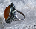 Flawed Carnelian Marcasite Ring, Size 5.5