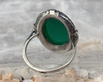Sterling Antique German Made Chrysoprase Ring, Size 5.25