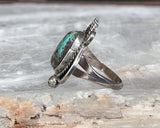 Sterling Turquoise Navajo Ring By Rose Draper, Size 6.5