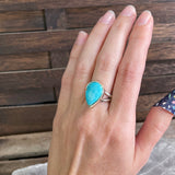 Teardrop Turquoise Ring, Size 5.5