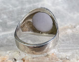 Sterling White Calcite Ring, Size 7.75