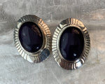 Sterling Purple Sugilite Concho Earrings