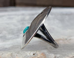 Sterling Modernist Turquoise Ring, Size 4.5