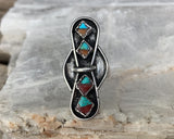 Sterling Zuni Inlay Ring, Size 6