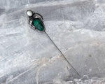 Navajo Sterling Malachite and Mother of Pearl Stick Pin
