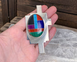 Sterling Faux Stone Inlay Pendant