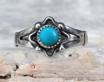 Sterling Turquoise Trading Post Ring, Size 6.75