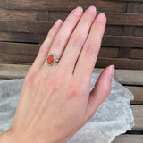 Dainty Sterling Navajo Coral Ring, Size 3.75