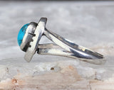 Dainty Sterling Turquoise Ring, Size 6