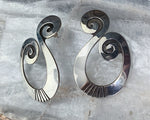 Huge Sterling Navajo Earrings by Deborah Silversmith
