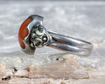 Antique Sterling Coral Ring, Size 7.5