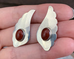 Sterling Red Onyx Earrings