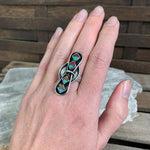 Sterling Zuni Inlay Ring, Size 6
