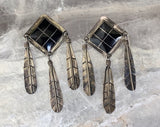 Sterling Onyx Inlay Earrings