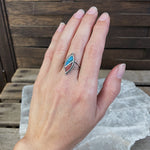 Sterling Chip Inlay Ring, Size 5.5
