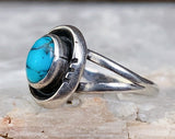 Dainty Sterling Turquoise Ring, Size 6
