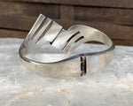 .950 Silver Taxco Onyx Clamp Bracelet