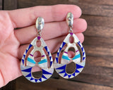 NOS Sterling Southwest Inlay Earrings