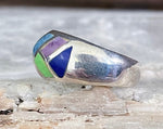 Mixed Stone Inlay Ring, Size 6.5